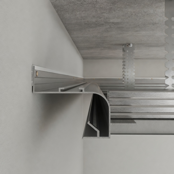 Shadow gap profile AST45 with LED lighting (uncoated)
