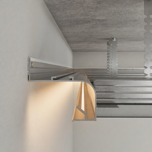 Shadow gap profile AST45 with LED lighting (uncoated)