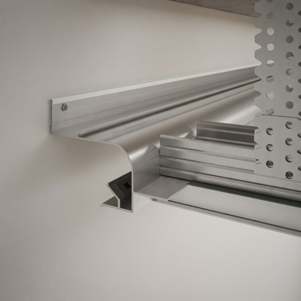Shadow gap profile AST45 with LED lighting (uncoated)