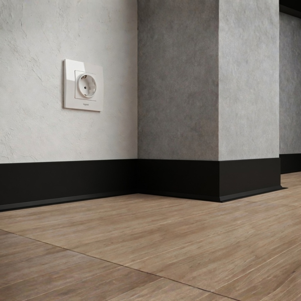 ASP58 "Arrow"  Aluminum Skirting Board (Black)