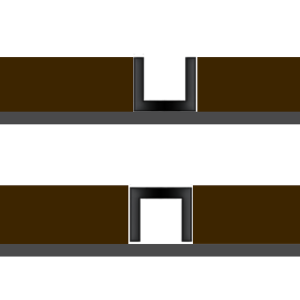 U-shaped aluminium profile 10 mm for wall panels and tiles, matte black