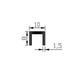 U-shaped aluminium profile 10 mm for wall panels and tiles, matte black