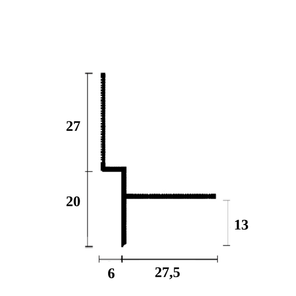 Aluminium ceiling shadow-gap profile AST5 (black)