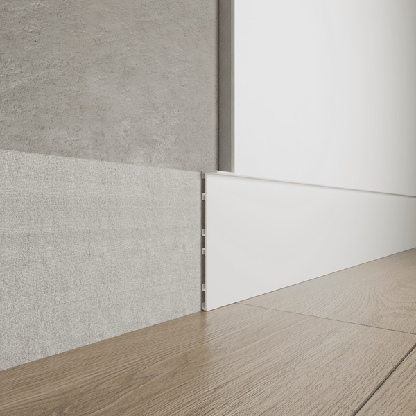 Aluminium flush-mounted skirting board for GCR12 91mm (white)