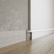 Aluminium flush-mounted skirting board 40mm with LED channel (silver)