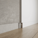 Aluminium flush-mounted skirting board 40mm (mill finish)