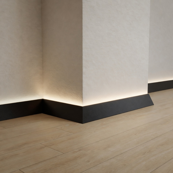 Aluminum LED Micro Skirting Board MPV301 25 mm (black)