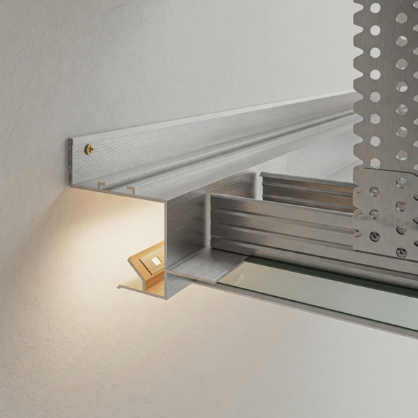 Shadow gap profile AST30 with LED lighting (uncoated)