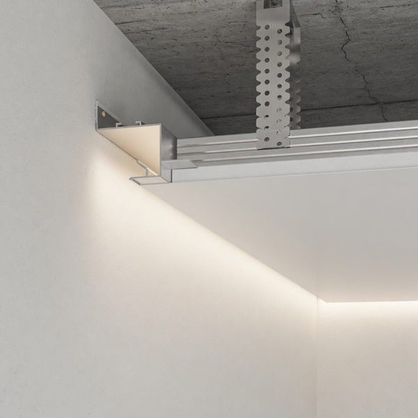 Shadow gap profile AST30 with LED lighting (uncoated)