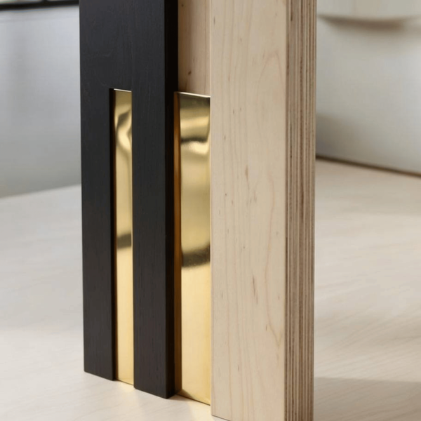Polished brass strip for routed facades 10 mm