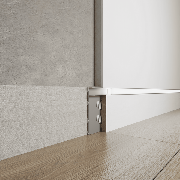 Aluminium flush-mounted skirting board 60mm with LED channel (black)
