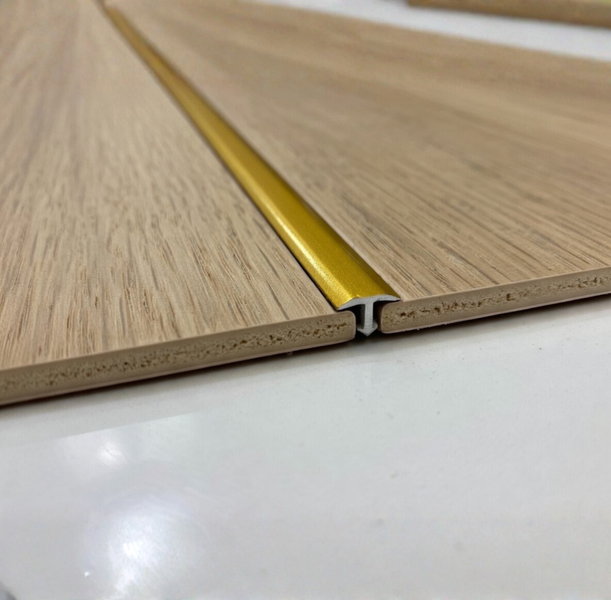 T-profile 10 mm aluminum polished gold