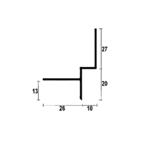 Aluminium ceiling shadow-gap profile AST10 (mill finish)