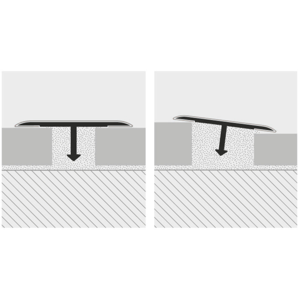 T-shaped transition profile 14&times;7 mm anodized silver