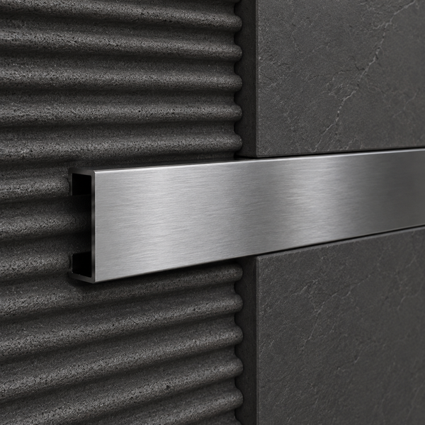 U-shaped aluminum profile brushed silver 25mm