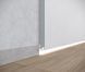Aluminium flush-mounted skirting board 20mm with LED channel (mill finish)