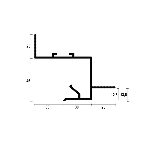 Shadow gap profile AST30 with LED lighting (white)
