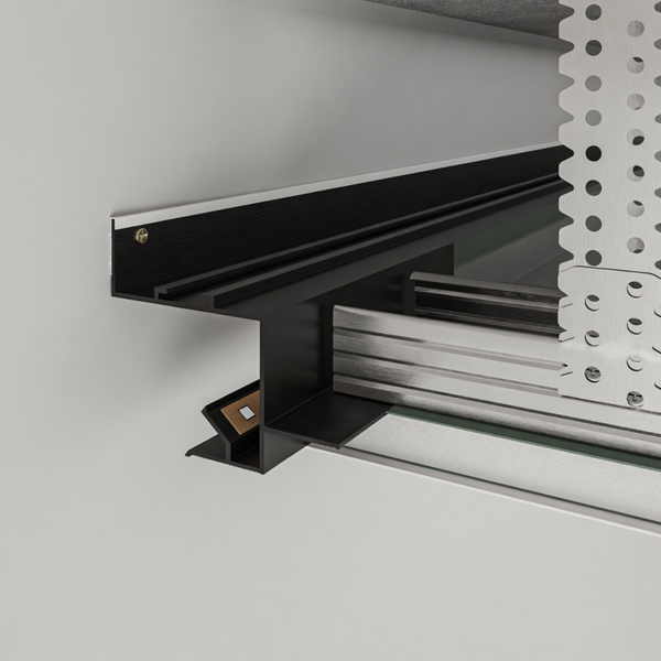 Shadow gap profile AST45 with LED lighting (black)