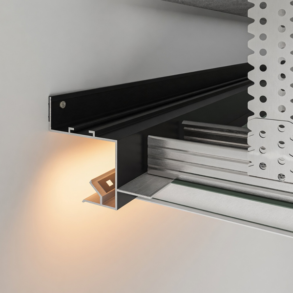 Shadow gap profile AST45 with LED lighting (black)