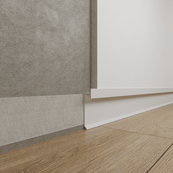 Aluminium flush-mounted skirting board 80mm (RAL)