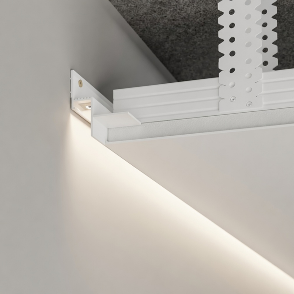 Профіль тіньового шва АСТ412 з LED-підсвіткою для ГКЛ 12,5мм (Білий) AST1412 фото